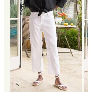 Frank & Eileen Kinsale Trouser pants white size 4 EUC high rise wide leg
